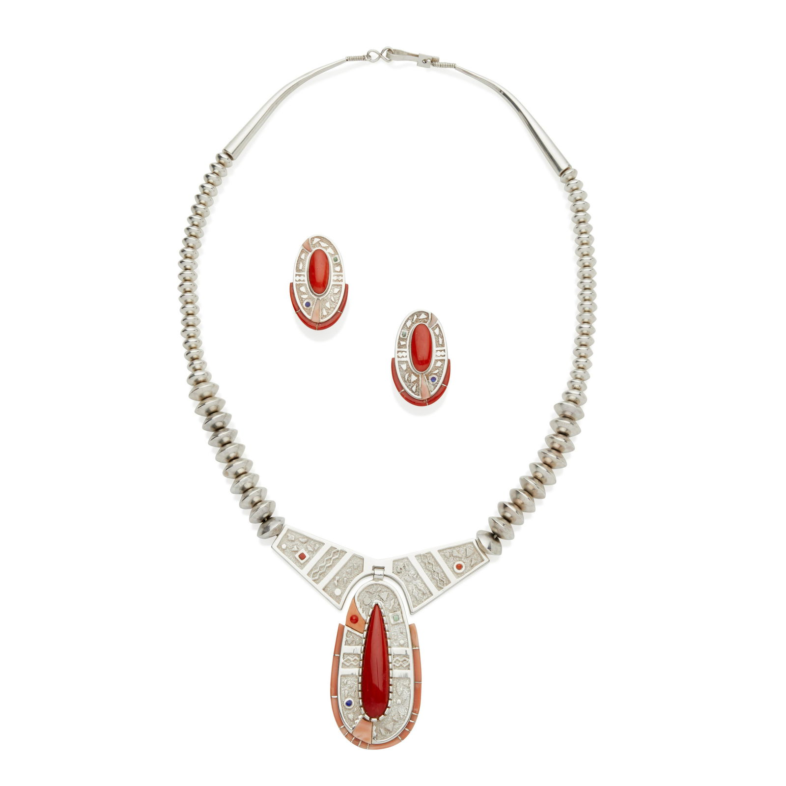 An Abraham Begay necklace and pair of earrings (1 of 1)