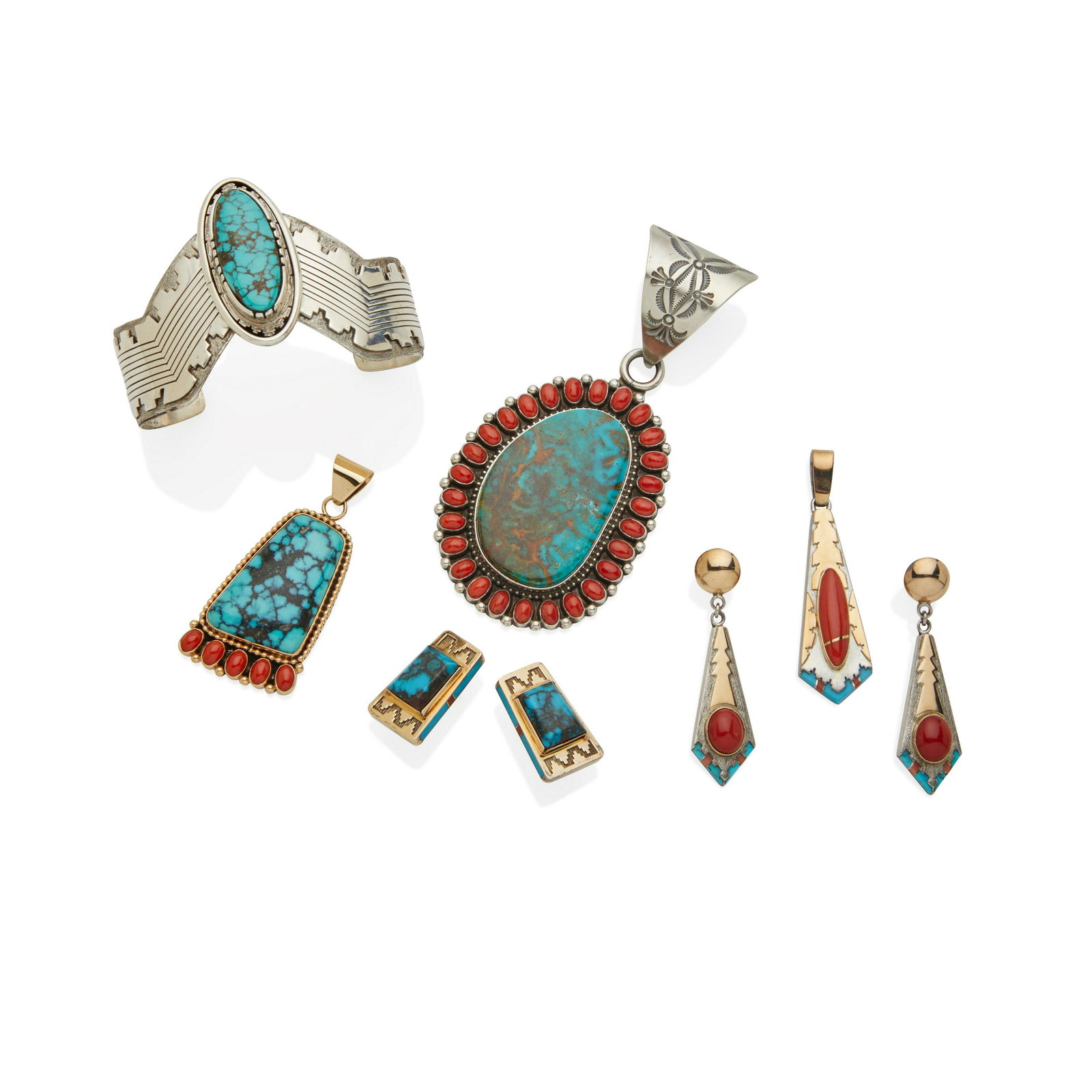 A group of modern Diné (Navajo) jewelry (1 of 1)