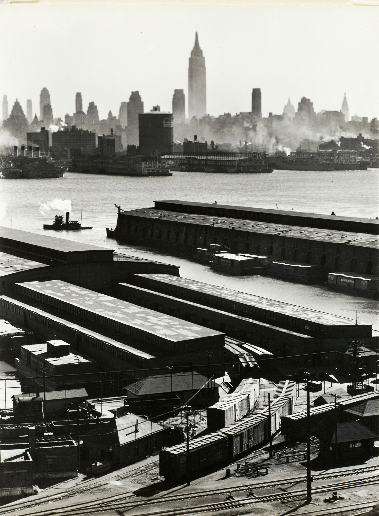 Esther Bubley (American, 1921-1998); New York Harbor from Weehawken, New Jersey;: Esther Bubley (American, 1921-1998) New York Harbor from Weehawken, New Jersey, 1946 Gelatin silver print; typed caption label and a Standard Oil Co. credit stamp on the verso. 10 x 7 1/2 in. (25.4 x