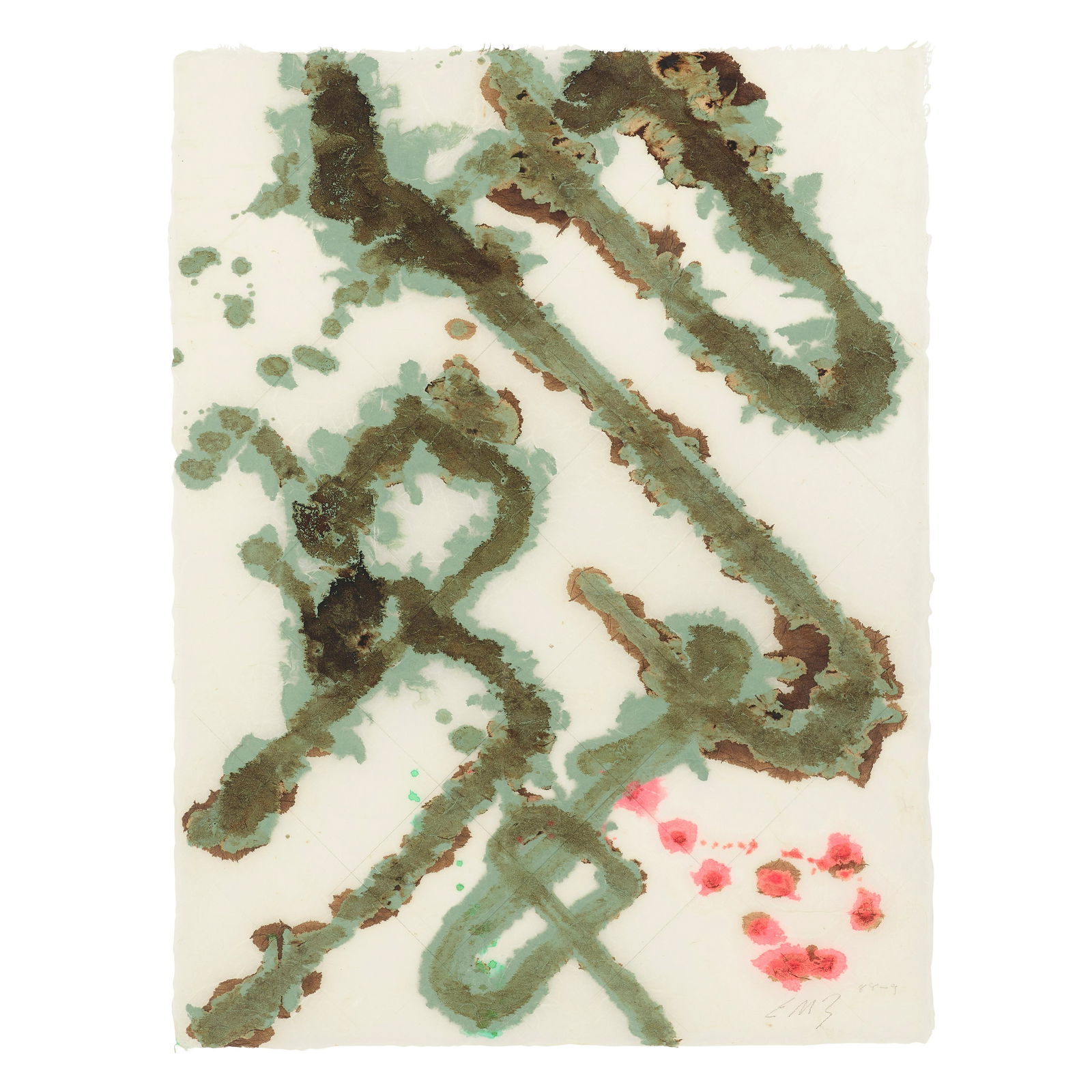 ED MOSES (1926-2018) Untitled, 1988-89: ED MOSES (1926-2018) Untitled, 1988-89 signed and dated 'EMB 88-9' (lower right) gouache on Washi paper 32 x 24 1/2 in. 81.3 x 62.2 cm. Footnotes: Provenance L.A. Louver, Venice, CA