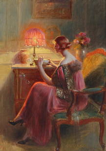 Delphin Enjolras (French, 1857-1945) Blowing bubbles 18 x 13in (45.8 x 33cm): Delphin Enjolras (French, 1857-1945) Blowing bubbles signed 'DEnjolras' (lower right) oil on canvas laid down on Masonite 18 x 13in (45.8 x 33cm) Footnotes: Provenance Sale, Hôtel Drouot, Paris,