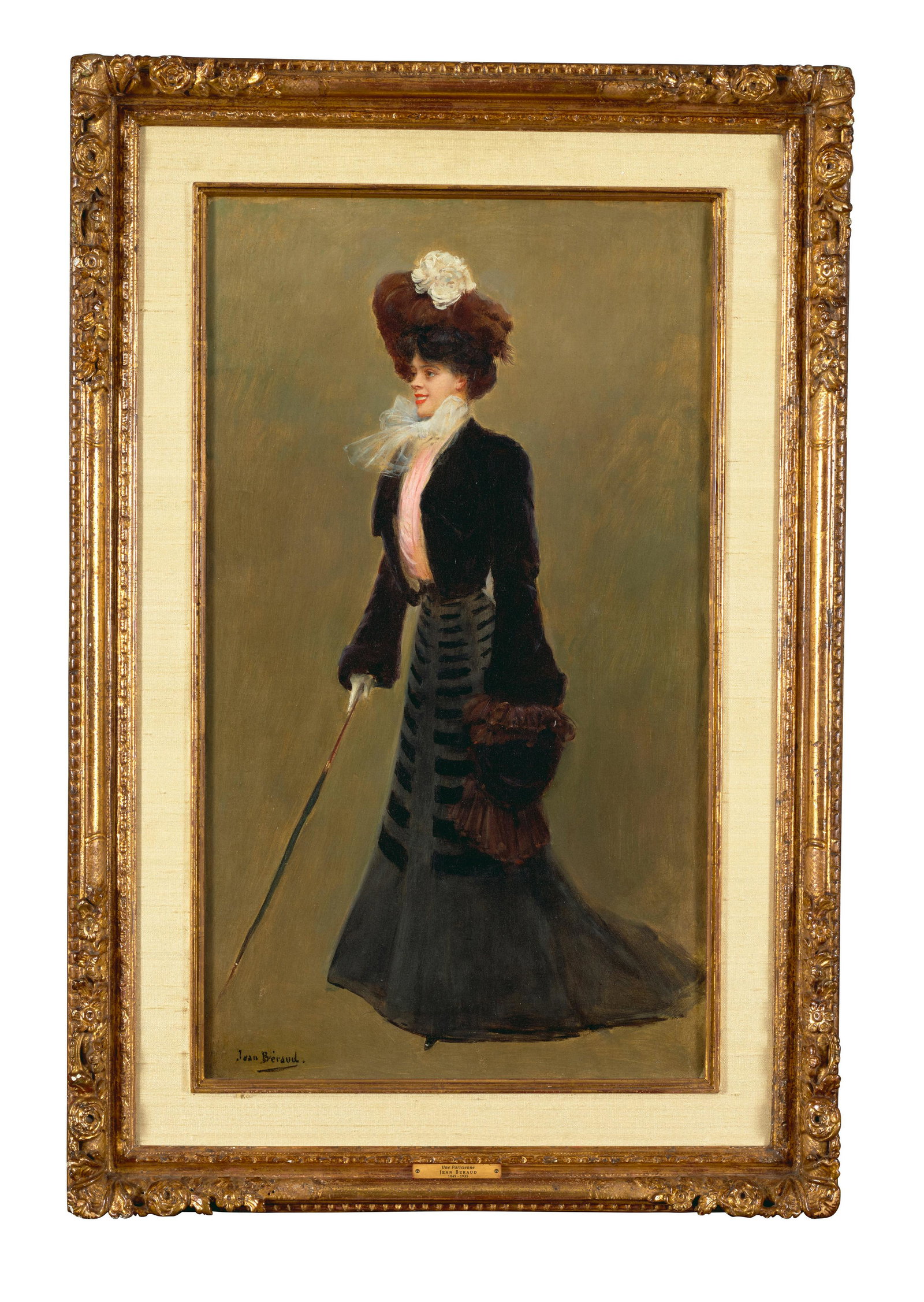 Jean Béraud (French, 1849-1935) Une elegante Parisienne 21 3/4 x 15 1/8in (55.5 x 38.5cm) (1 of 2)