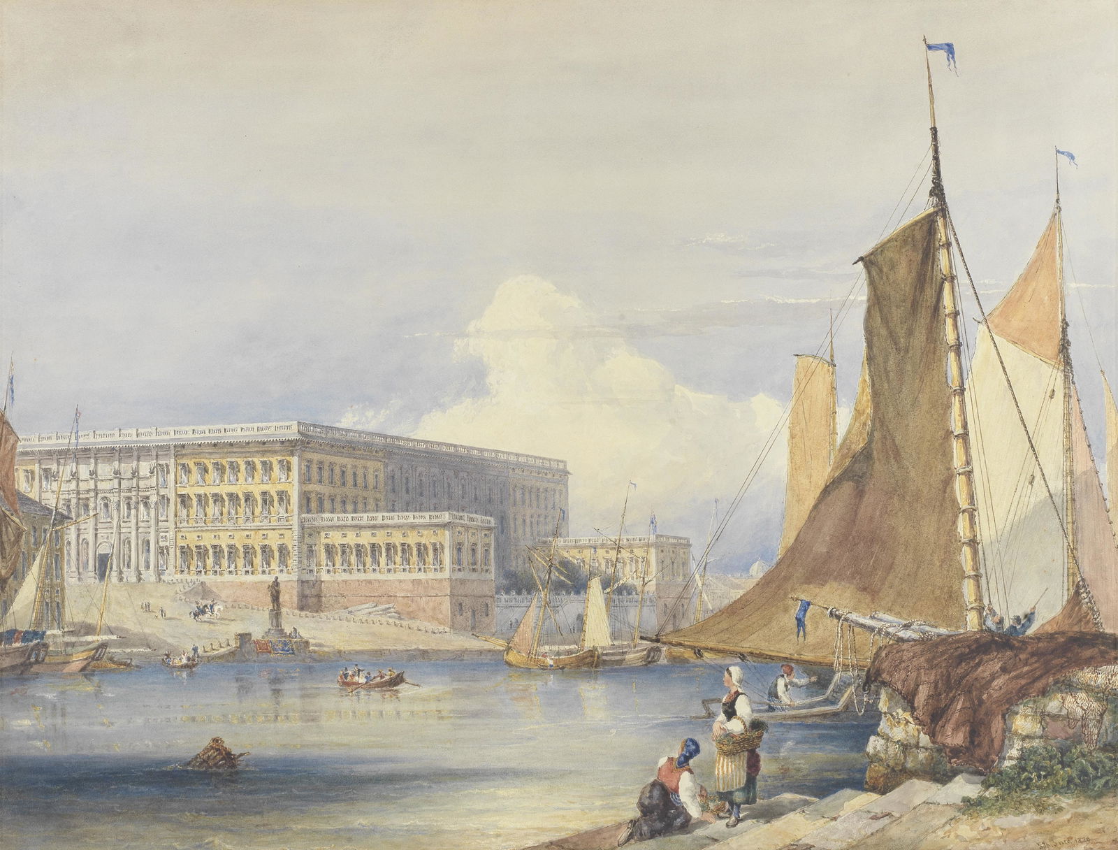 Joseph Murray Ince (British, 1806-1859) The Royal Palace, Stockholm: Joseph Murray Ince (British, 1806-1859) The Royal Palace, Stockholm signed and dated 'J.M.Ince.1829' (lower right) watercolour over traces of pencil 47.7 x 62.5cm (18 3/4 x 24 5/8in).