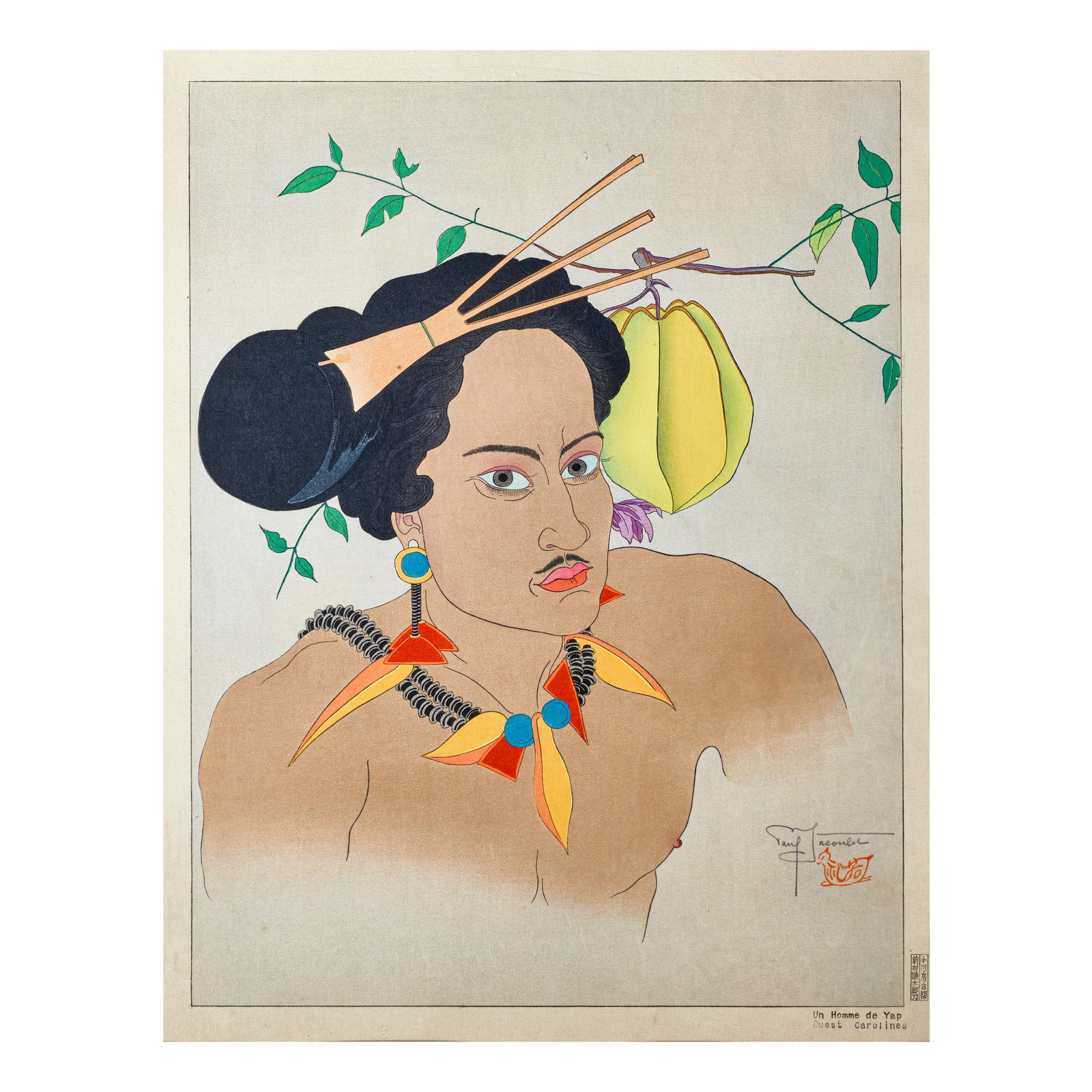 Paul Jacoulet (1902-1960)Un Homme de Yap, Ouest Carolines, (Miles 31), 1935 (1 of 1)