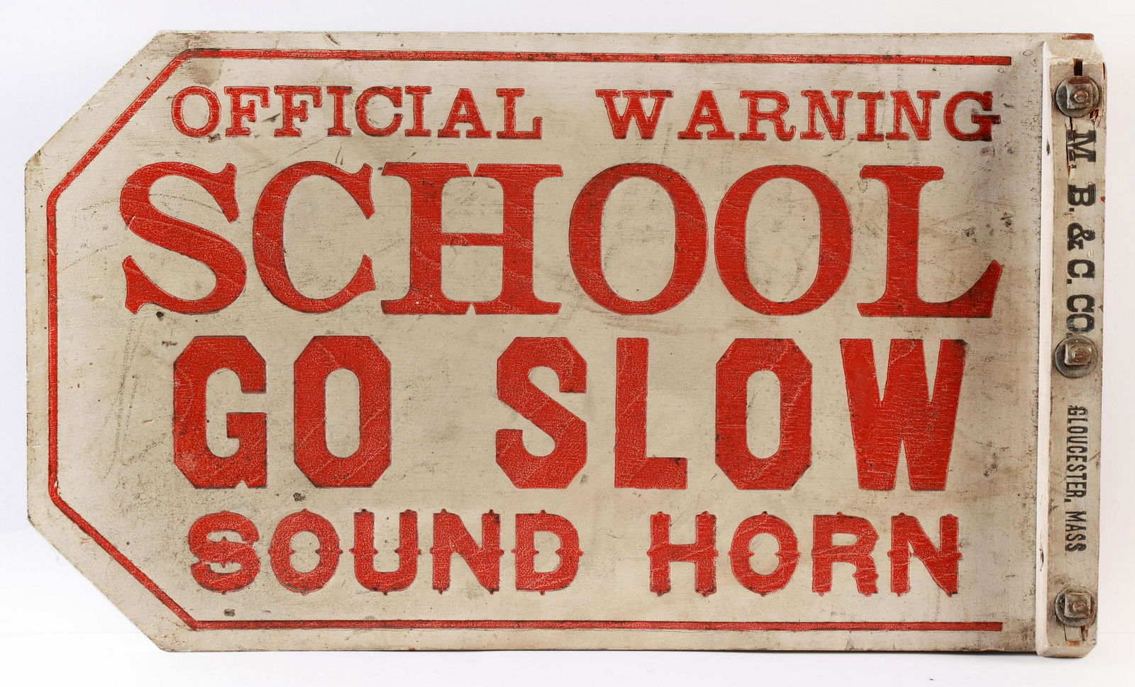 A printed wood  'School Go Slow' double-sided sign,  ((4)) (1 of 4)