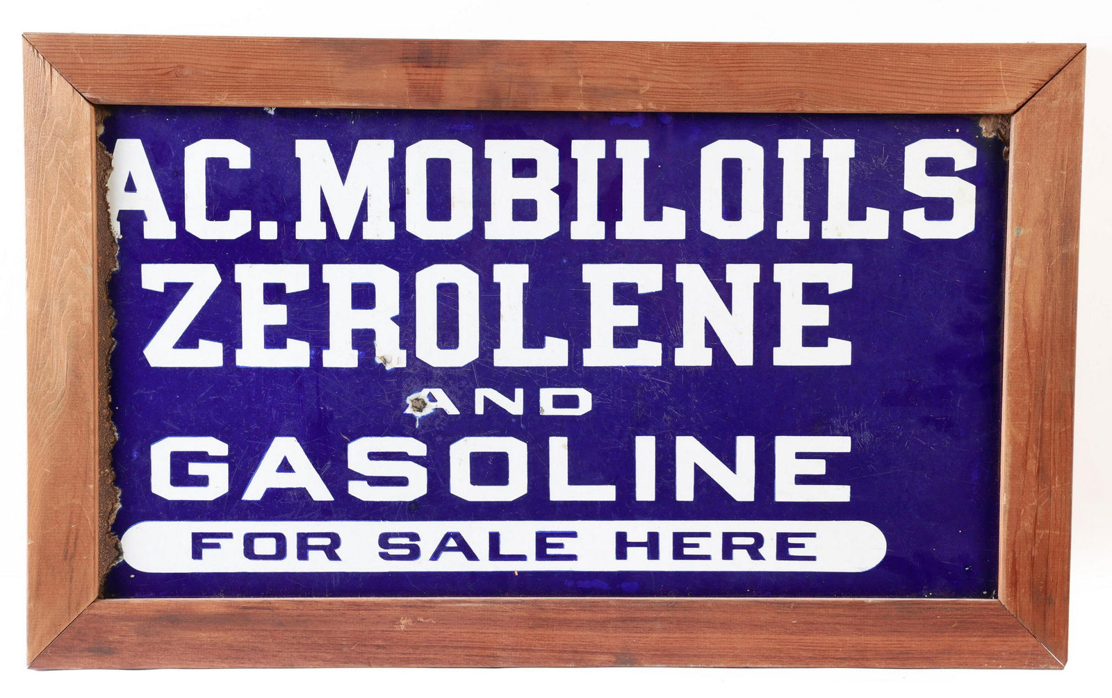A Vac. Mobiloil 'Zerolene' enamel sign, (1 of 1)