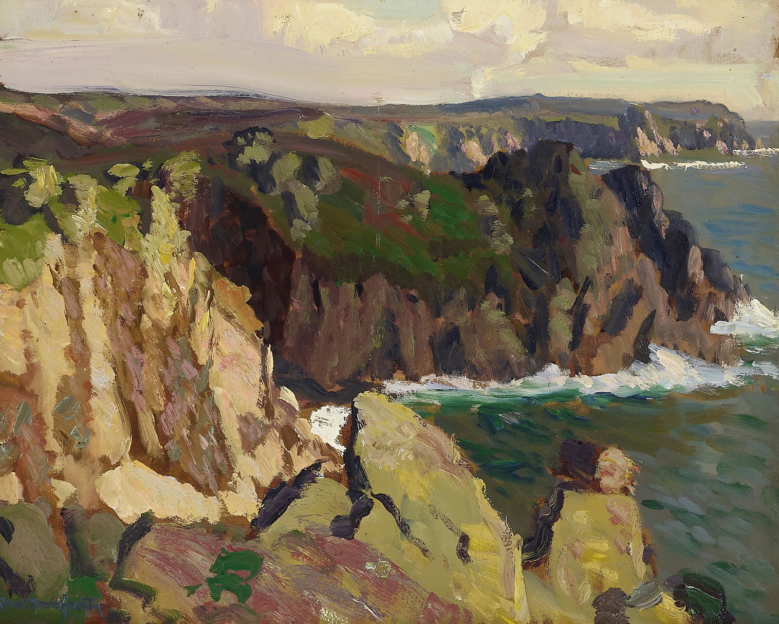 Paul Dougherty (1877-1947) Rocky Coast 12 3/4 x 16 in. framed 19 x 22 in.: Paul Dougherty (1877-1947) Rocky Coast signed with the estate stamp 'Paul Dougherty' (lower left) oil on panel 12 3/4 x 16 in. framed 19 x 22 in. Footnotes: Provenance Estate of the artist.