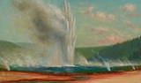 James Everett Stuart (1852-1941) Excelsior Geyser or Hell's Half Achre (sic) 18 x 30 in. frame...