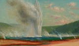 James Everett Stuart (1852-1941) Excelsior Geyser or Hell's Half Achre (sic)  18 x 30 in.  frame...