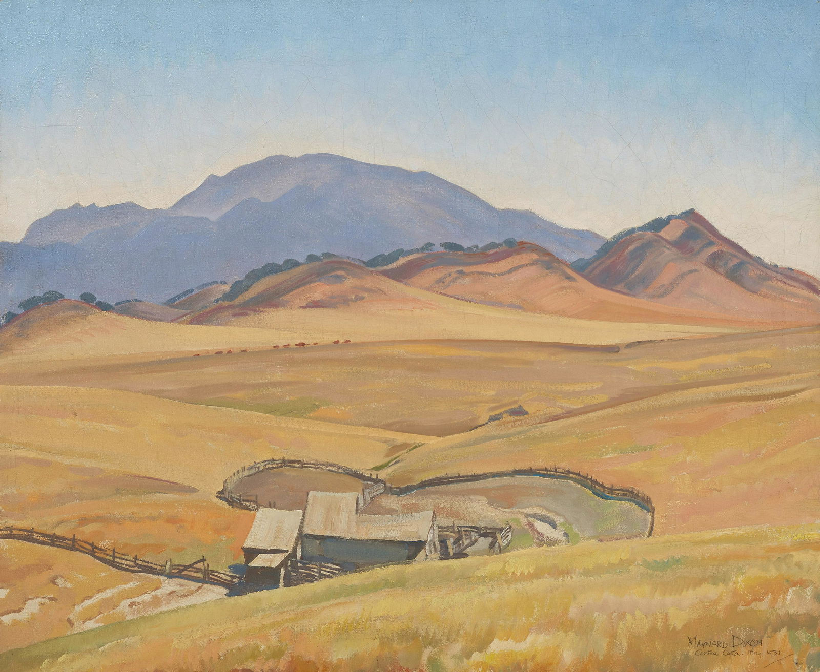 Maynard Dixon (1875-1946) Abandoned House, Contra Costa Co., Cal. 25 x 30 in. framed 33 x 37 in. (1 of 2)
