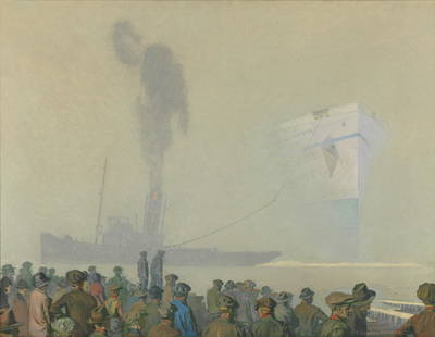 Charles Pears, RSMA (British, 1873-1958) Launching of the Empress of Scotland: Charles Pears, RSMA (British, 1873-1958) Launching of the Empress of Scotland signed 'CHAS.PEARS' (lower right) oil on canvas 71.1 x 91.5cm (28 x 36in). Footnotes: The Empress of