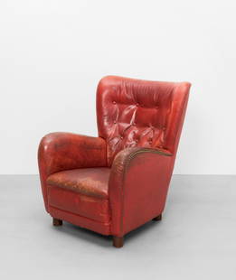 Kaj Gottlob Armchair, designed 1937: Kaj Gottlob Armchair, designed 1937 Leather upholstery, stained beech. 93.5 x 75 x 96 cm Executed by master cabinetmaker A.J. Iversen, Copenhagen, Denmark. Footnotes: Provenance Private collection, Co