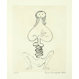 Louise Bourgeois (1911-2010); La nausée, from La réparation;: Louise Bourgeois (1911-2010)La nausée, from La réparation, 2003Drypoint on Hahnemühle paper, signed in pencil, dated and numbered 35/35 (there were also 7 artist's proofs),