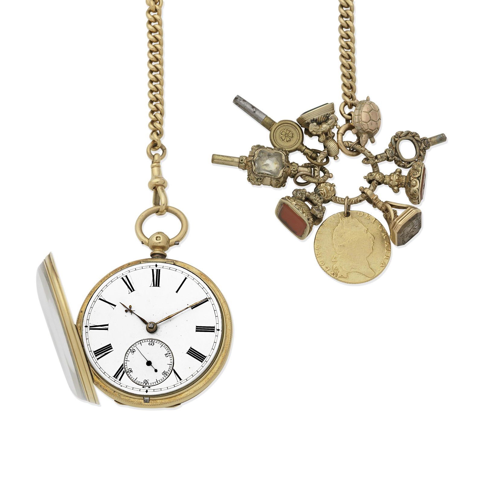 James Smith, Irvine. An 18K gold key wind open face pocket watch London Hallmark for 1870: James Smith, Irvine. An 18K gold key wind open face pocket watch Date: London Hallmark for 1870 Movement: Gilt full plate English lever, cut and compensated bi-metallic balance, diamond end stone, No.