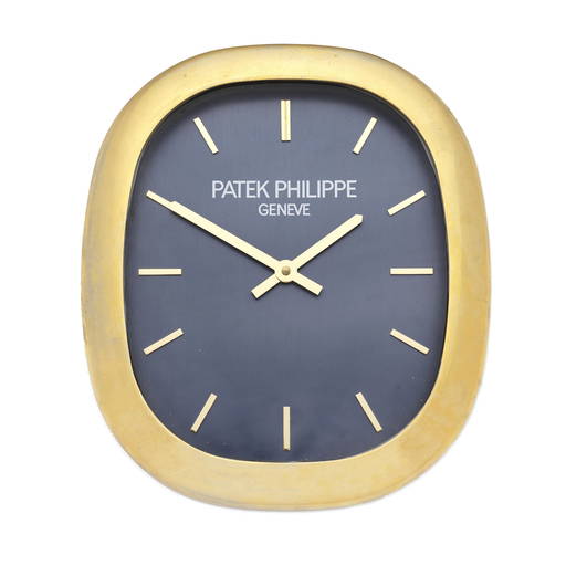 Patek Philippe By A Gilt Metal Quartz Wall Clock Ellipse