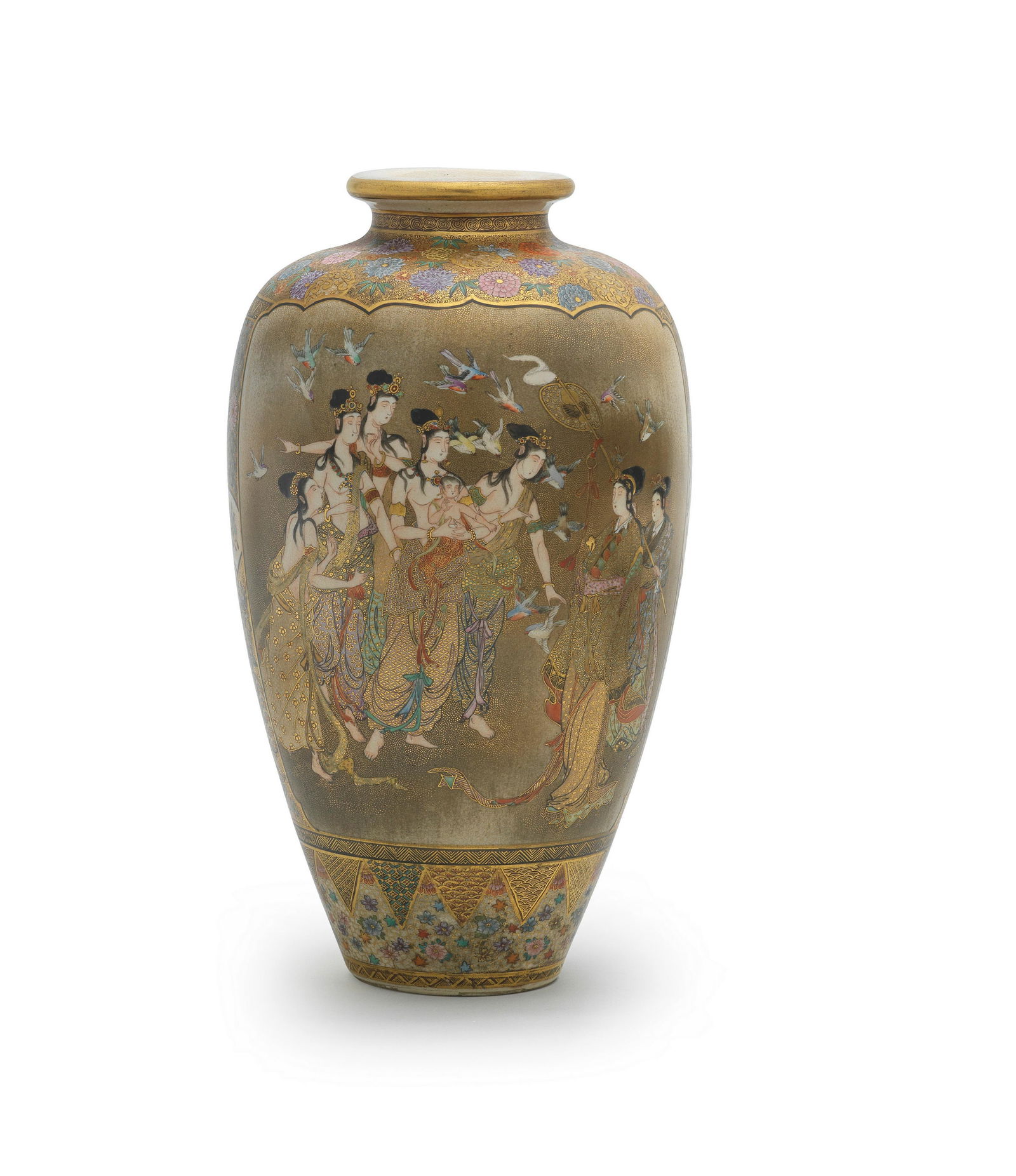 DOZAN OF KYOTO A Satsuma-Ware Baluster Vase Meiji era (1868-1912), late 19th/early 20th century (2) (1 of 1)