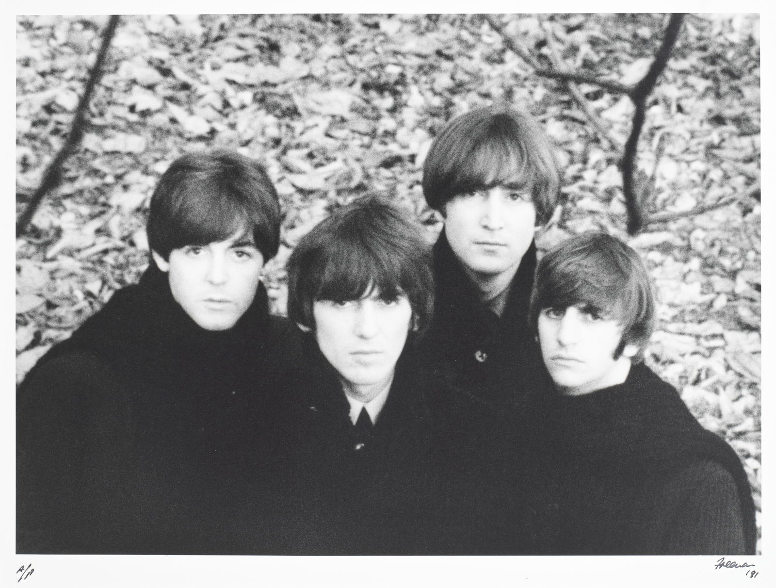 Robert Freeman (British, 1936-2019): The Beatles, England, 1964, printed later,: Robert Freeman (British, 1936-2019): The Beatles, England,1964, printed later,A/P, silver gelatin photographic print, depicting the band from their shoot for their 'Beatles For Sale' album, signed, da