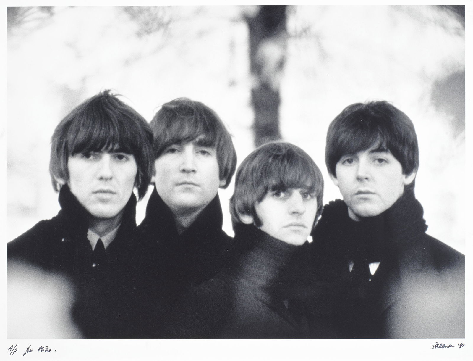 Robert Freeman (British, 1936-2019): The Beatles, England, 1964, printed later,: Robert Freeman (British, 1936-2019): The Beatles, England,1964, printed later,A/P, silver gelatin photographic print, depicting the band from their shoot for their 'Beatles For Sale' album, signed, da