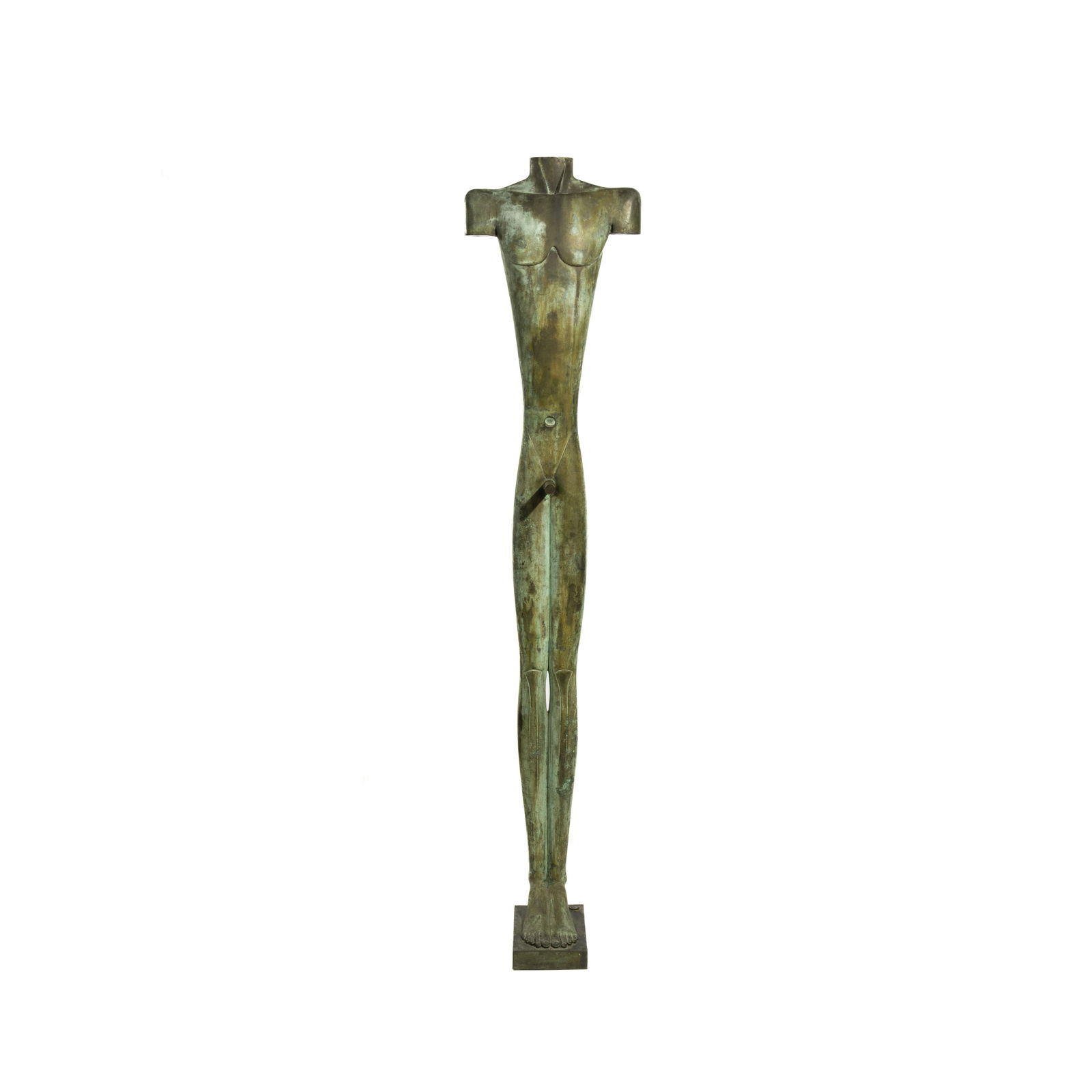 László Taubert (Hungarian, born 1966) Figure en bronze représentant 'Idole, Le Lo...: László Taubert (Hungarian, born 1966) Figure en bronze représentant 'Idole, Le Long' reposant sur une base rectangulaire entièrement moulée; signé et daté 'Taubert /