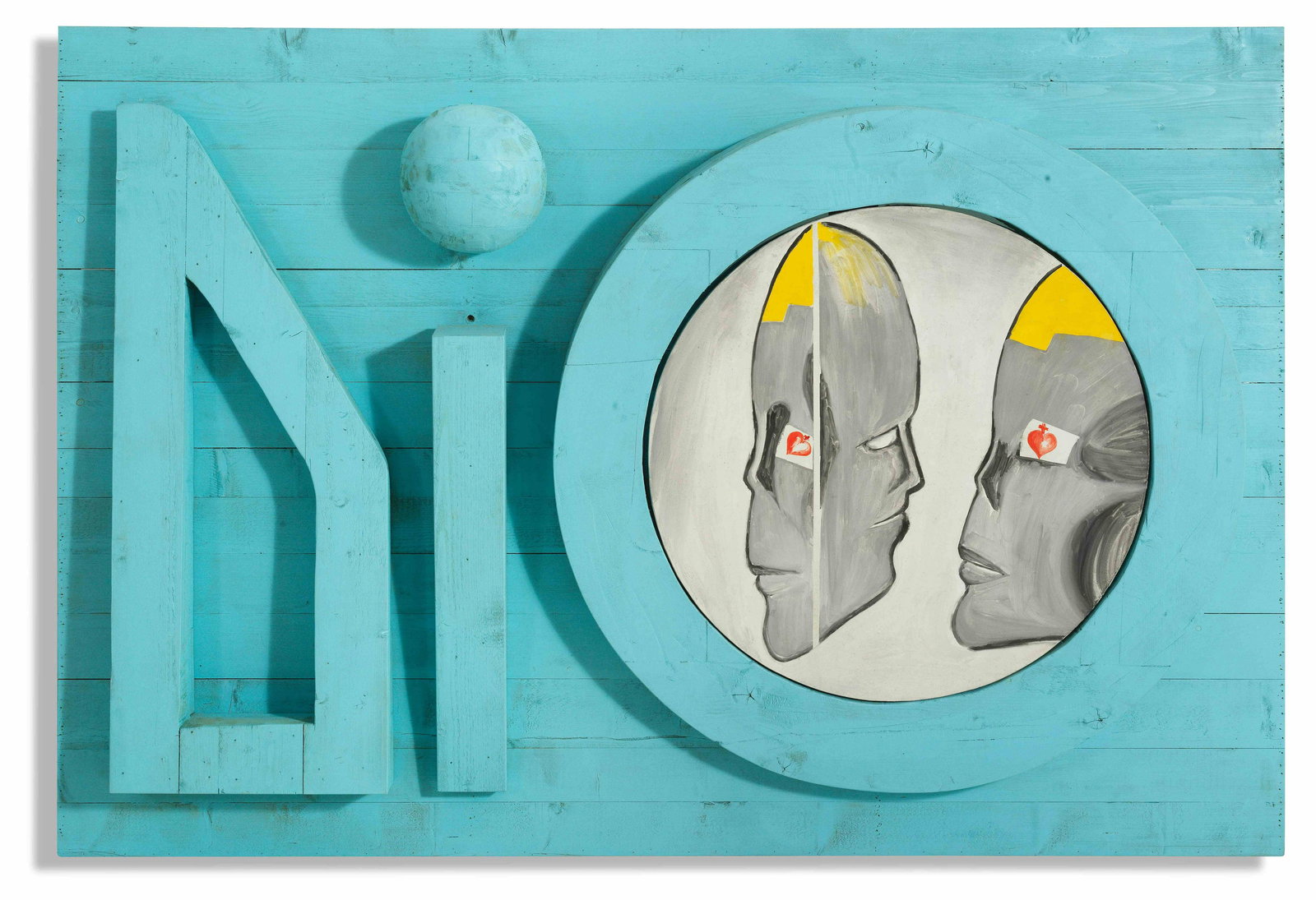 ENZO CUCCHI (N. 1949) Dio 1995: ENZO CUCCHI (N. 1949) Dio 1995 signé, titré et daté 1995 au revers fresque et bois peint signed, titled and dated 1995 on the reverse fresco and painted wood 154 x 230