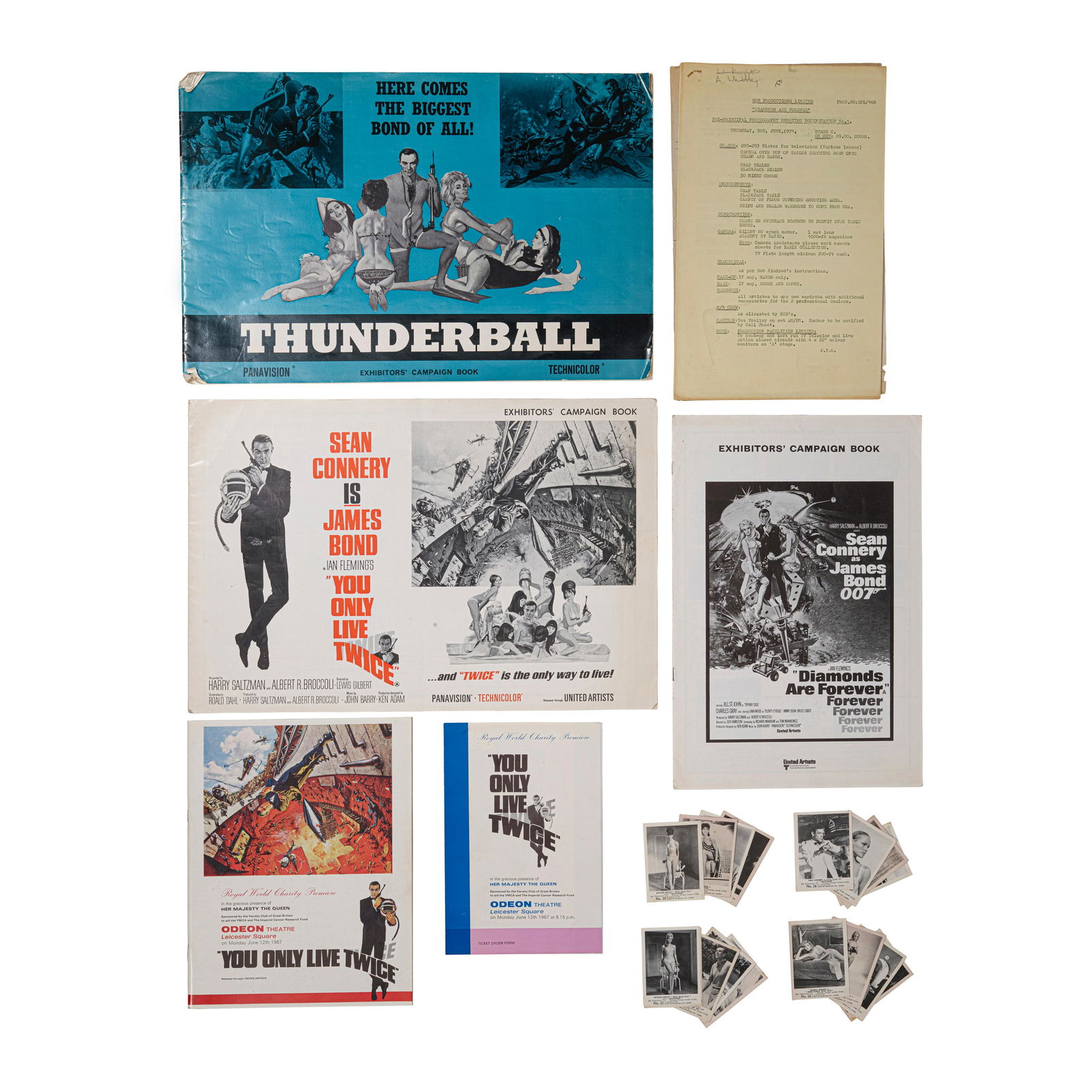 Large Collection of James Bond Promotional Materials Including Incomplete Trading Card Set and C... (1 of 1)