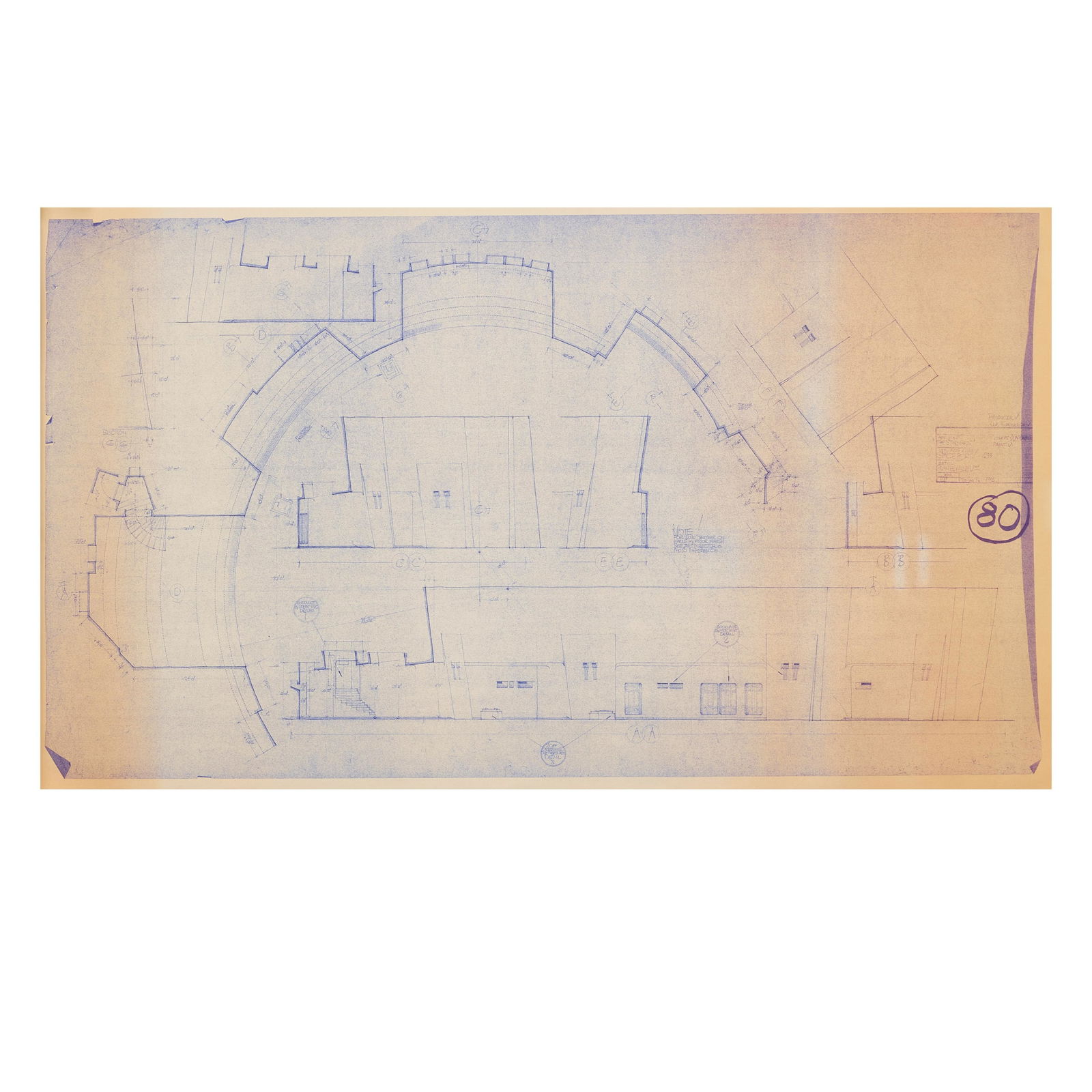 'mos Eisley' Space Port Blueline From The Original Ilm Vellum Blueprint For Star Wars Episode V