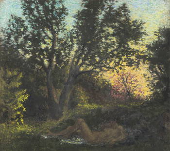 KER-XAVIER ROUSSEL (1867-1944) Nu dans un sous-bois: KER-XAVIER ROUSSEL (1867-1944) Nu dans un sous-bois Pastel sur papier Pastel op papier Pastel on paper 31 x 36cm Footnotes: Provenance/Herkomst Succession Ambroise Vollard, Franc