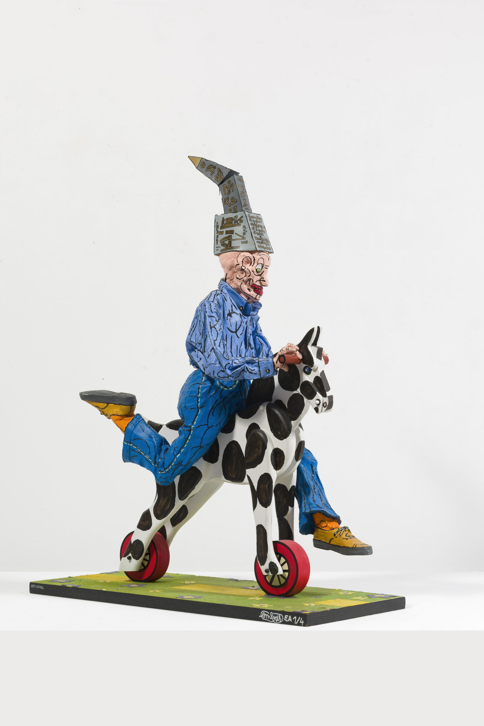 ROBERT COMBAS (Né en 1957) cavalier à la concorde: ROBERT COMBAS (Né en 1957) cavalier à la concorde 2000 Signé et numérotée EA 1/4 à la base Résine peinte Edition Artcurial à 8 exemplaires + 4 EA Gesigneerd en