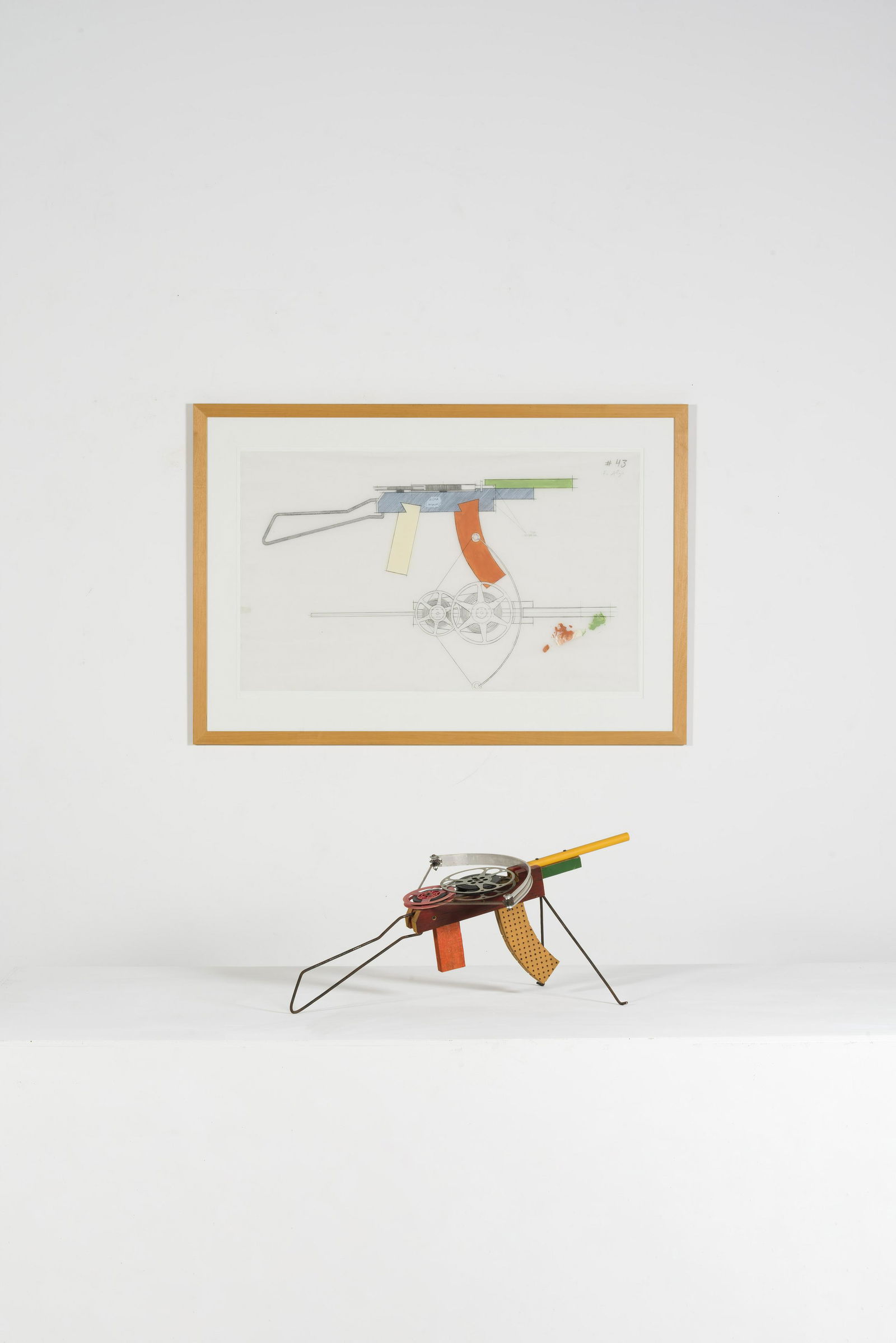 FRANCIS ALŸS (in collaboration with Angel Toxqui) (born 1959) Camgun (Gun Number 43) et de...: FRANCIS ALŸS (in collaboration with Angel Toxqui) (born 1959) Camgun (Gun Number 43) et dessin préparatoire (deux œuvres) Circa 2005-2006 i) Dessin préparatoire Numéroté