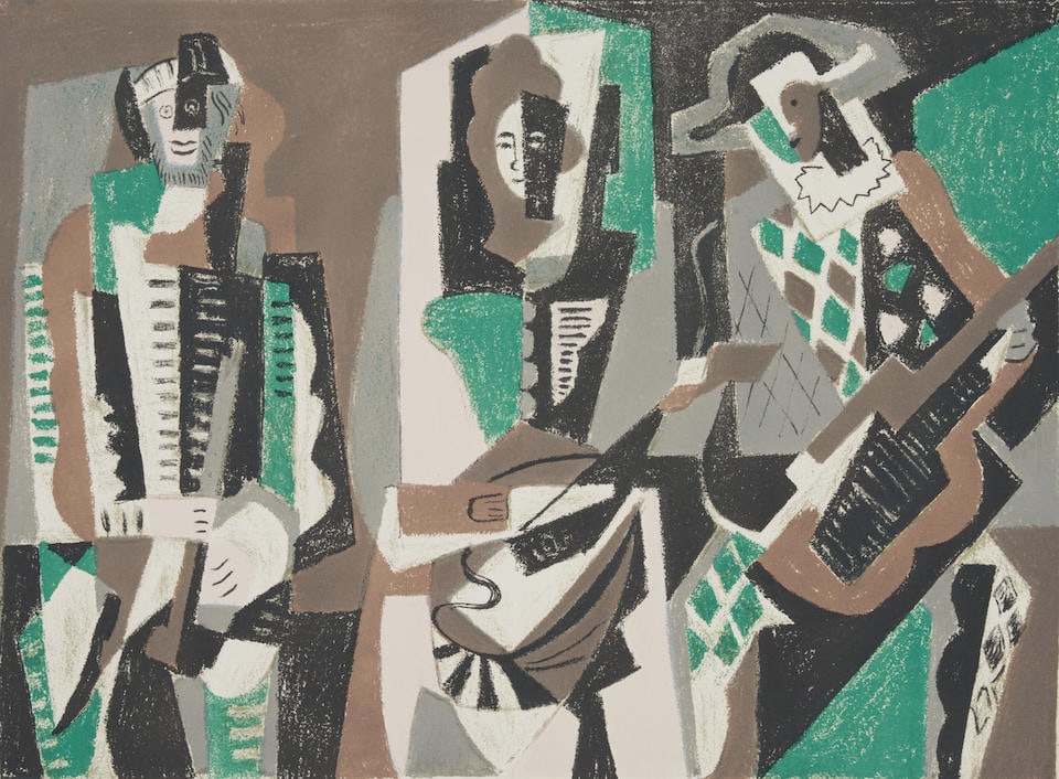 Gino Severini (1883-1966); Le Concert;: Gino Severini (1883-1966) Le Concert (Meloni 25), 1955 Color lithograph on BFK Rives paper; signed 'Gino Severini' l.r. and numbered '110/200' in pencil l.l.; published by L'Oeuvre Gravée, with d