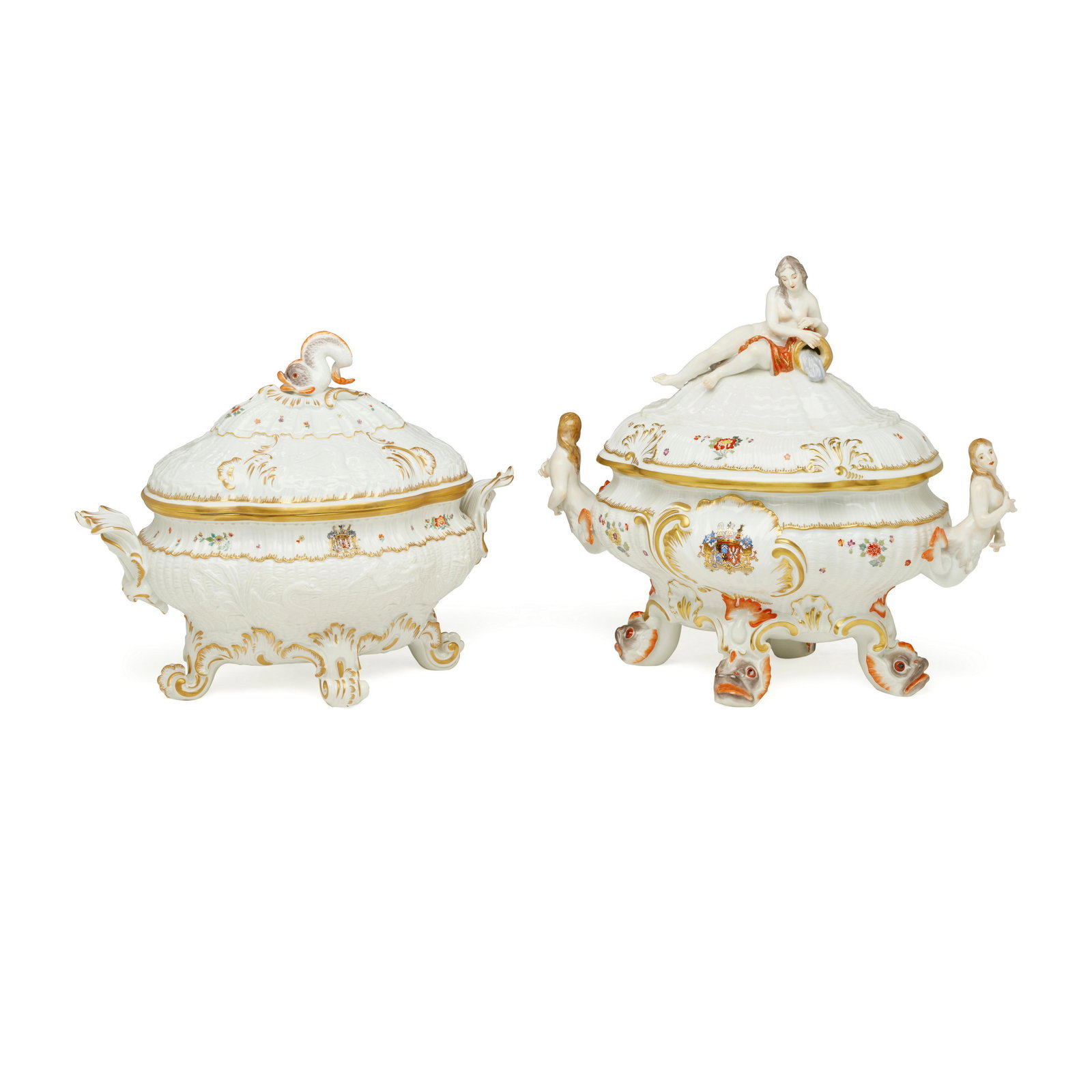 TWO MEISSEN 'SWAN SERVICE' PORCELAIN TUREENSPost 1976, after the model by J.J. Kändler and ... (1 of 1)