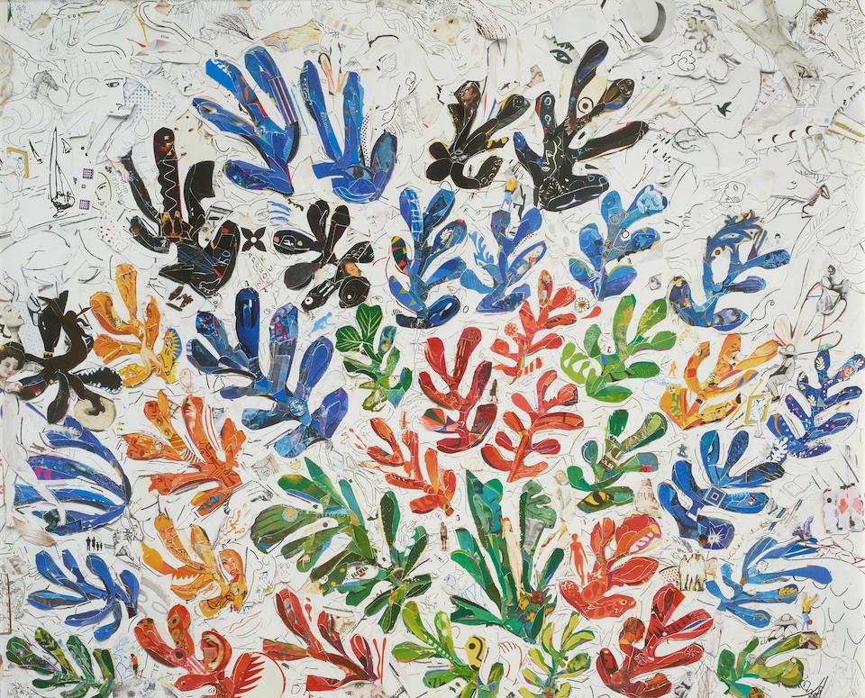 Vik Muniz (born 1961); LACMA (La Gerbe, after Matisse), Repro;: Vik Muniz (born 1961) LACMA (La Gerbe, after Matisse), Repro, 2015 Digital chromogenic print; signed and dated in ink and numbered '6/6' on a Sikkema Jenkins & Co. label adhered to the verso. 71 x 84