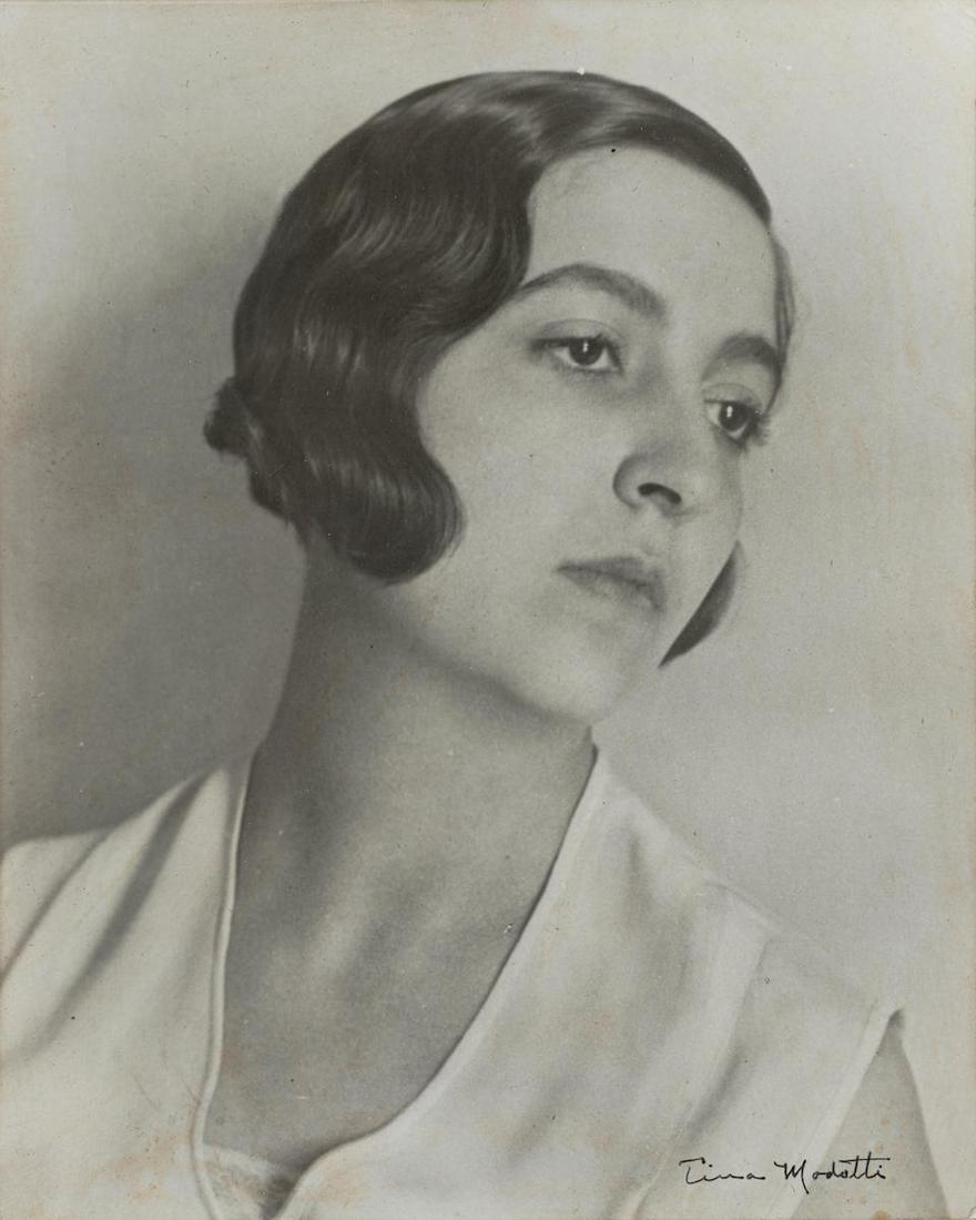 Tina Modotti (1896-1942); Maria Marin de Orozco (Head Turned to the Right);: Tina Modotti (1896-1942) Maria Marin de Orozco (Head Turned to the Right), c. 1925 Gelatin silver print; signed in ink on the image and a 'INBA Salón de la Plástica Mexicana' stamp on the re