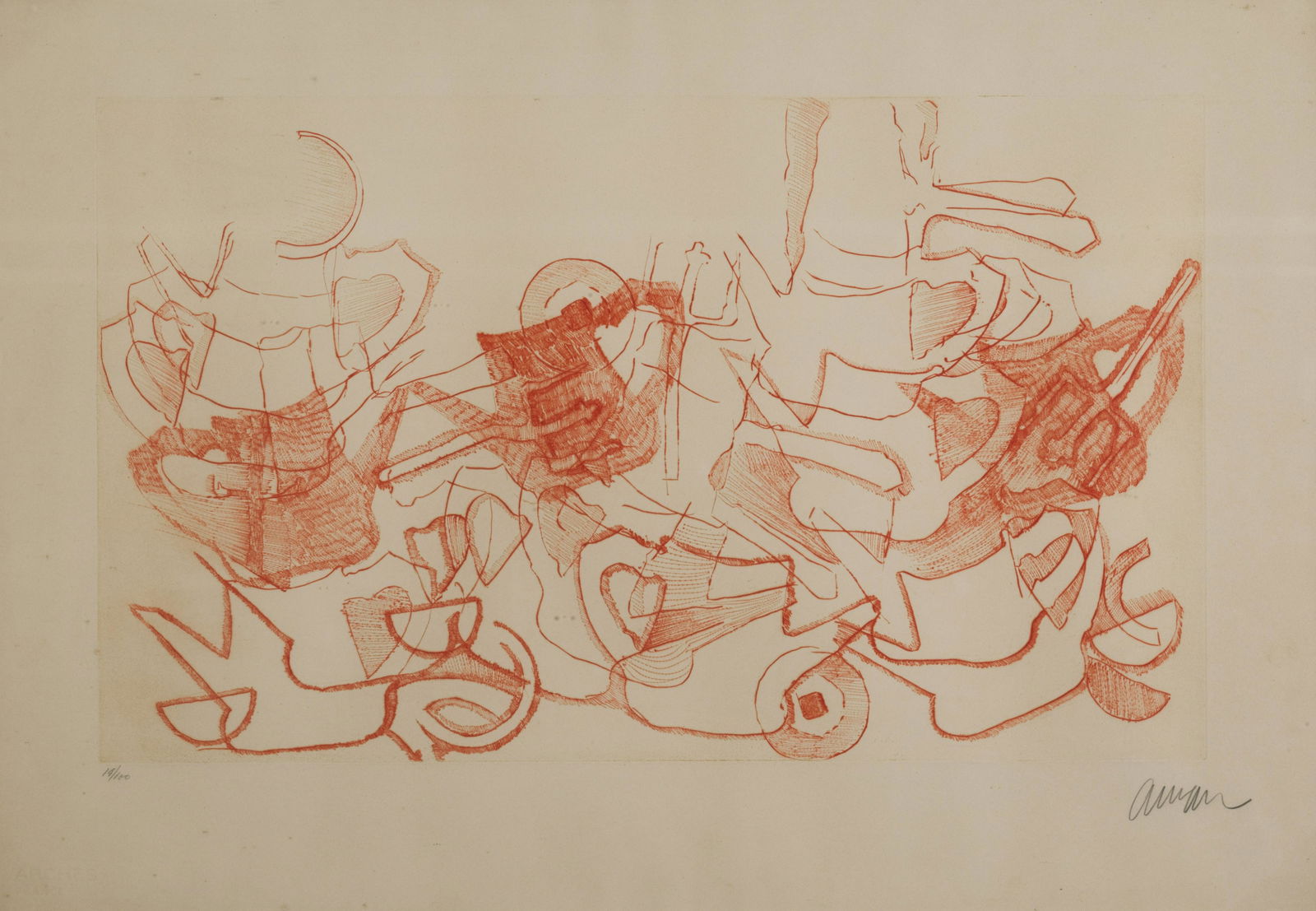 FERNANDEZ ARMAN (1928-2005) Les théières,1973 Eau forte en couleurs. Signée et n...: FERNANDEZ ARMAN (1928-2005) Les théières,1973 Eau forte en couleurs. Signée et numérotée 19/100. Ed. Jacques Putman Ets in kleuren. Getekend en genummerd 19/100. Ed. Jacques P