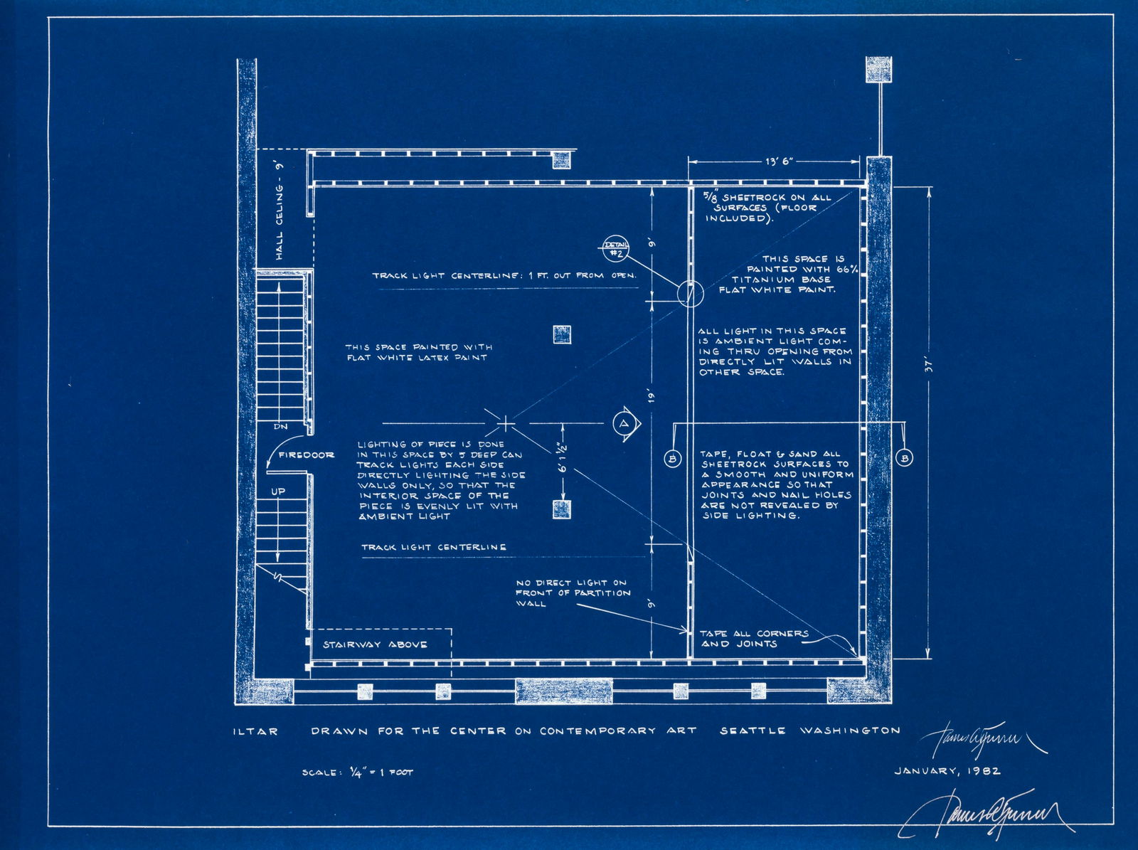 JAMES TURRELL (born 1943) Four Lights Installations, Collector's Deluxe Edition: JAMES TURRELL (born 1943) Four Lights Installations, Collector's Deluxe Edition,1982 Ensemble avec portfolio comprenant deux entretiens avec l'artiste, dix pages de photographies en noir et blanc et d