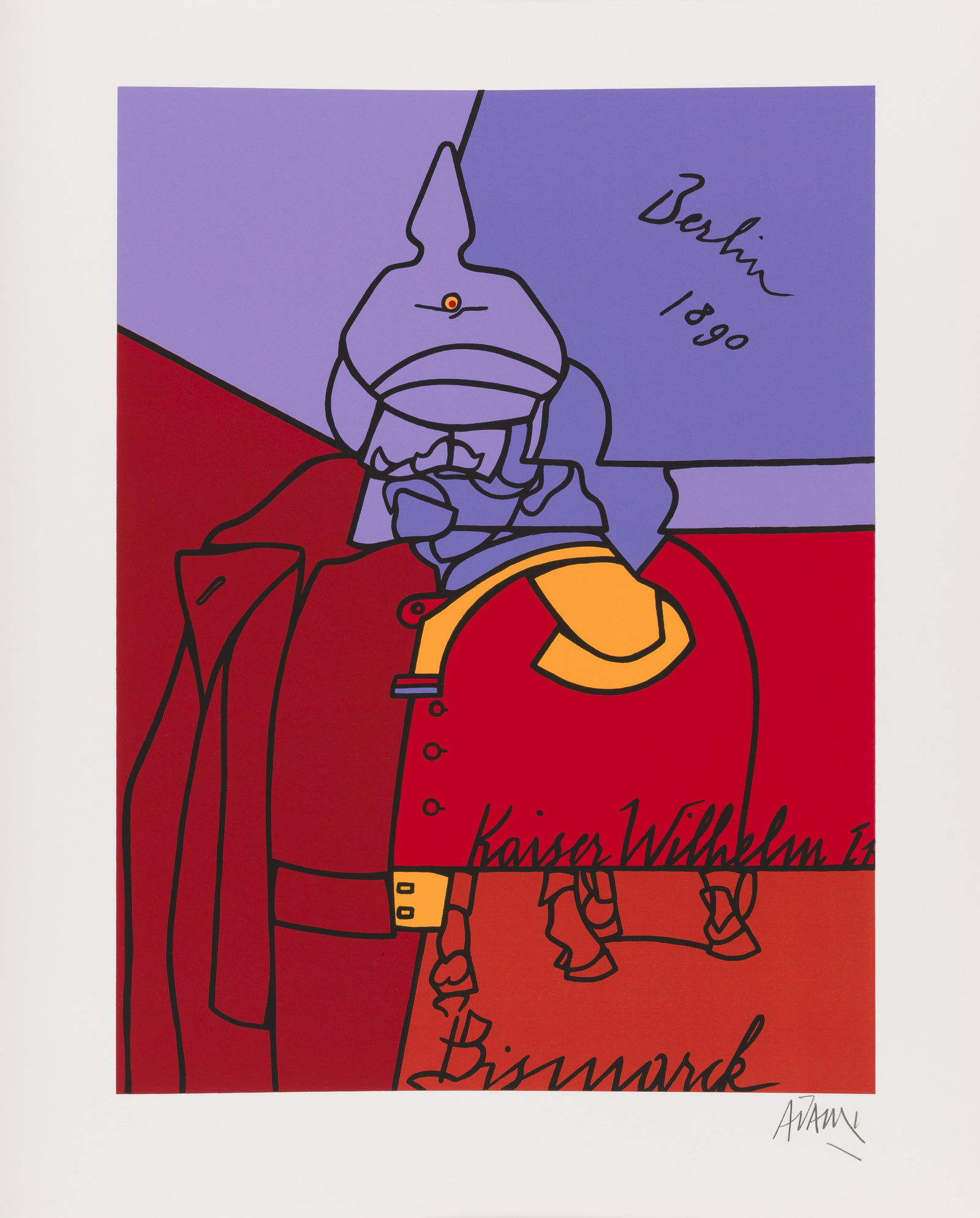 VALERIO ADAMI (born 1935) Das Reich1974 Volume sous couverture entoilée rouge avec 10 s... (1 of 1)