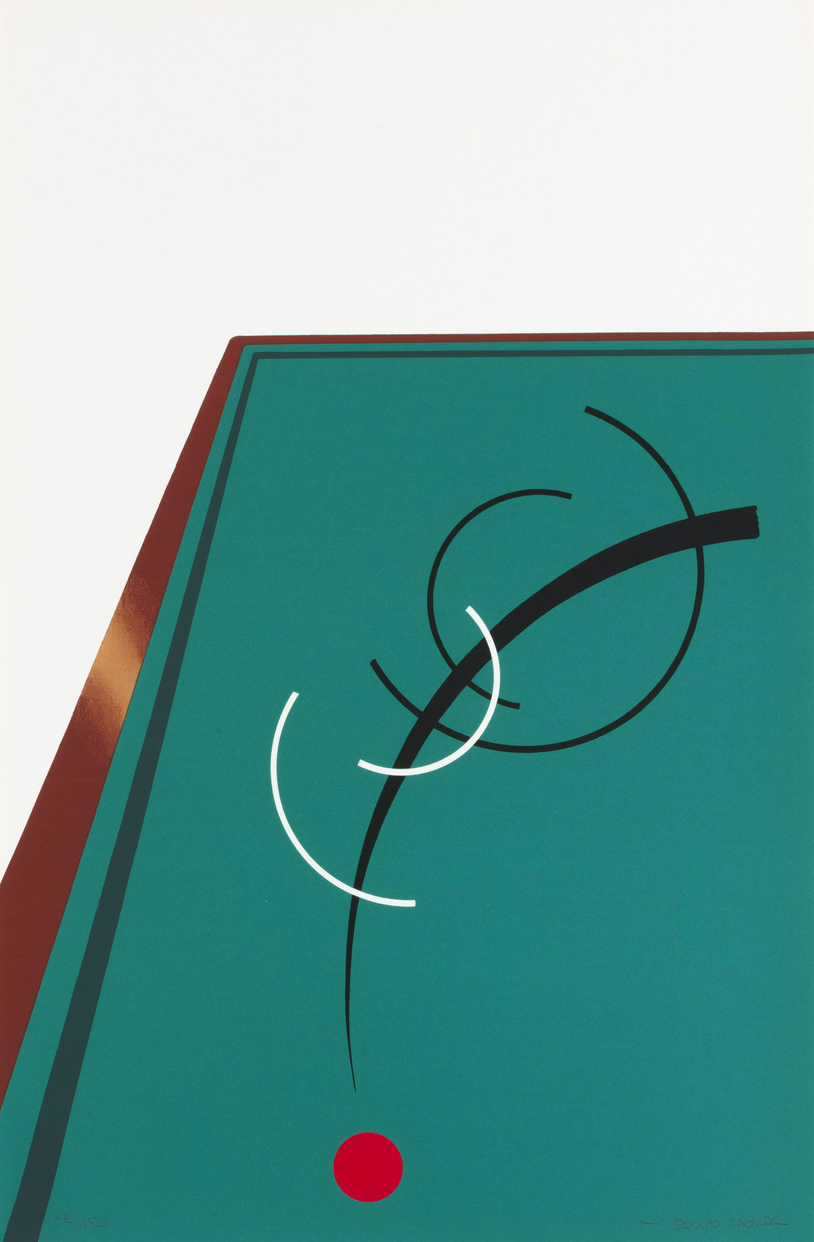 EQUIPO CRONICA Bola,1970 Lithographie en couleurs. Signée et numérotée 42/150Kle...: EQUIPO CRONICA Bola,1970 Lithographie en couleurs. Signée et numérotée 42/150 Kleurenlithografie. Getekend en genummerd 42/150 Colour lithograph. Signed and numbered 42/150 68.5 x 4