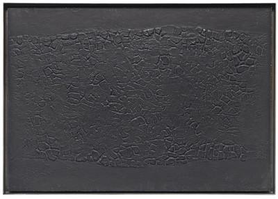 Alberto Burri (Italian, 1915-1995) Cretto Nero A Etching and aquatint with embossing, 1971, on ...: Alberto Burri (Italian, 1915-1995) Cretto Nero A (Sarteanesi p.71) Etching and aquatint with embossing, 1971, on Fabriano card, signed and inscribed Buono di Stampa in pencil, a Bon à tirer impre