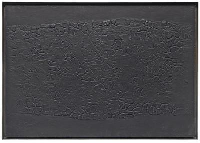 Alberto Burri (Italian, 1915-1995) Cretto Nero A Etching and aquatint with embossing, 1971, on ...: Alberto Burri (Italian, 1915-1995) Cretto Nero A (Sarteanesi p.71) Etching and aquatint with embossing, 1971, on Fabriano card, signed and inscribed Buono di Stampa in pencil, a Bon à tirer impre