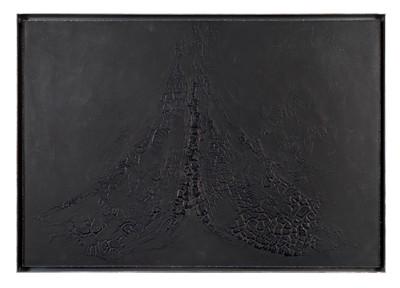 Alberto Burri (Italian, 1915-1995) Cretto Nero C Etching and aquatint with embossing, 1971, on F...: Alberto Burri (Italian, 1915-1995) Cretto Nero C (Sarteanesi p.73) Etching and aquatint with embossing, 1971, on Fabriano card, signed and inscribed buono a stampare in pencil, a Bon à tirer impr