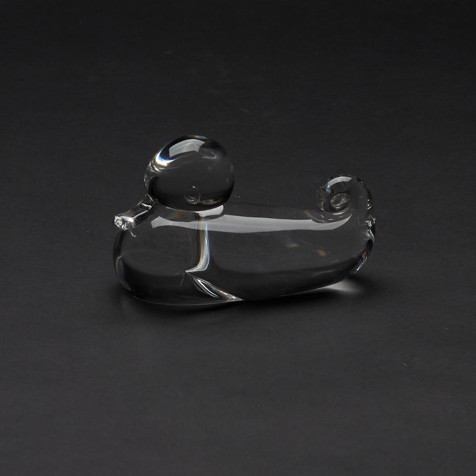 Steuben Colorless Glass Duck Figure (1 of 1)