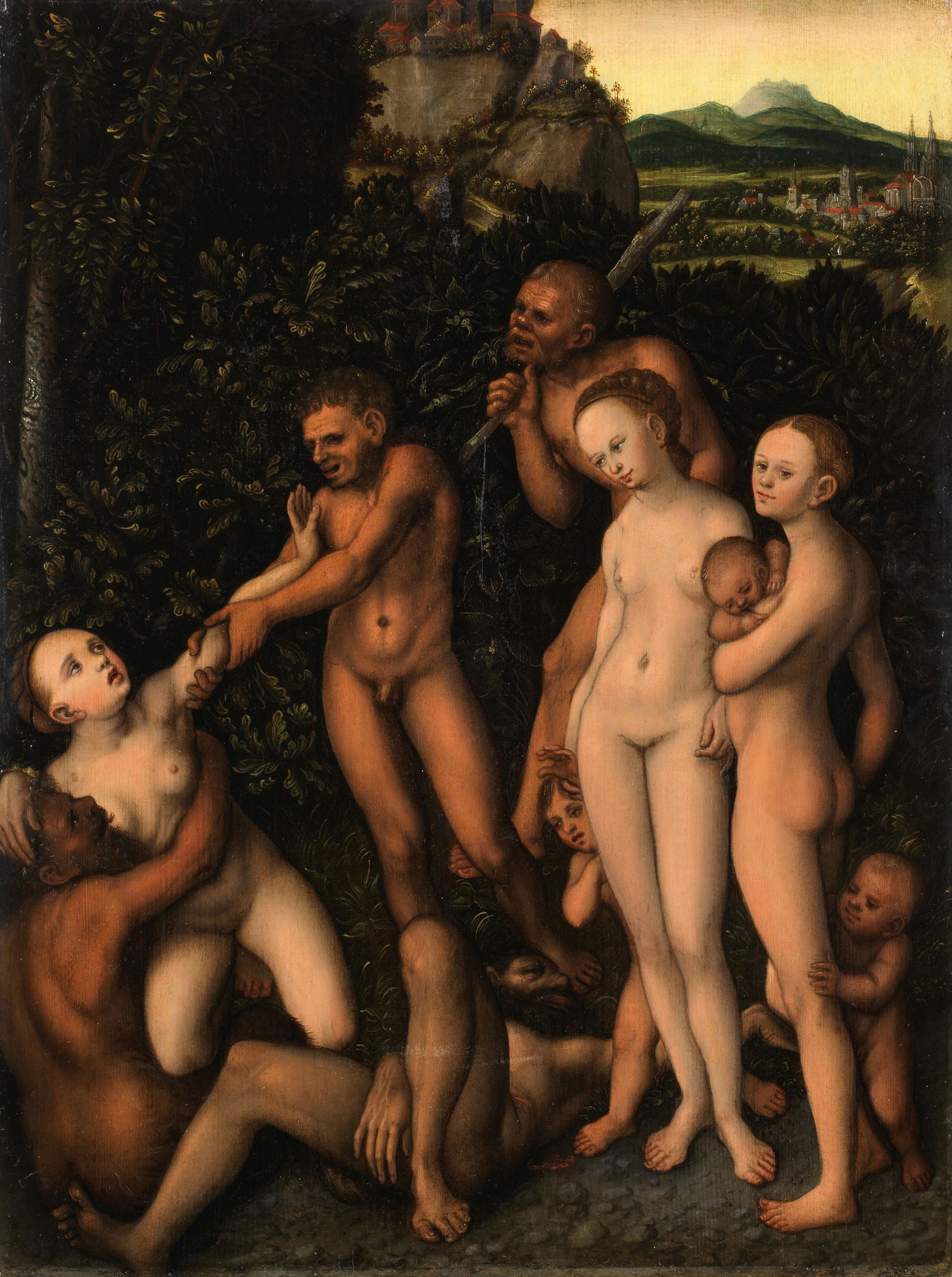 Workshop of Lucas Cranach the Elder (Kronach 1472-1553) The Silver Age unframed: Workshop of Lucas Cranach the Elder (Kronach 1472-1553) The Silver Age oil on panel 49.1 x 37cm (19 5/16 x 14 9/16in). unframed Footnotes: The present work is derived from Cranach's original