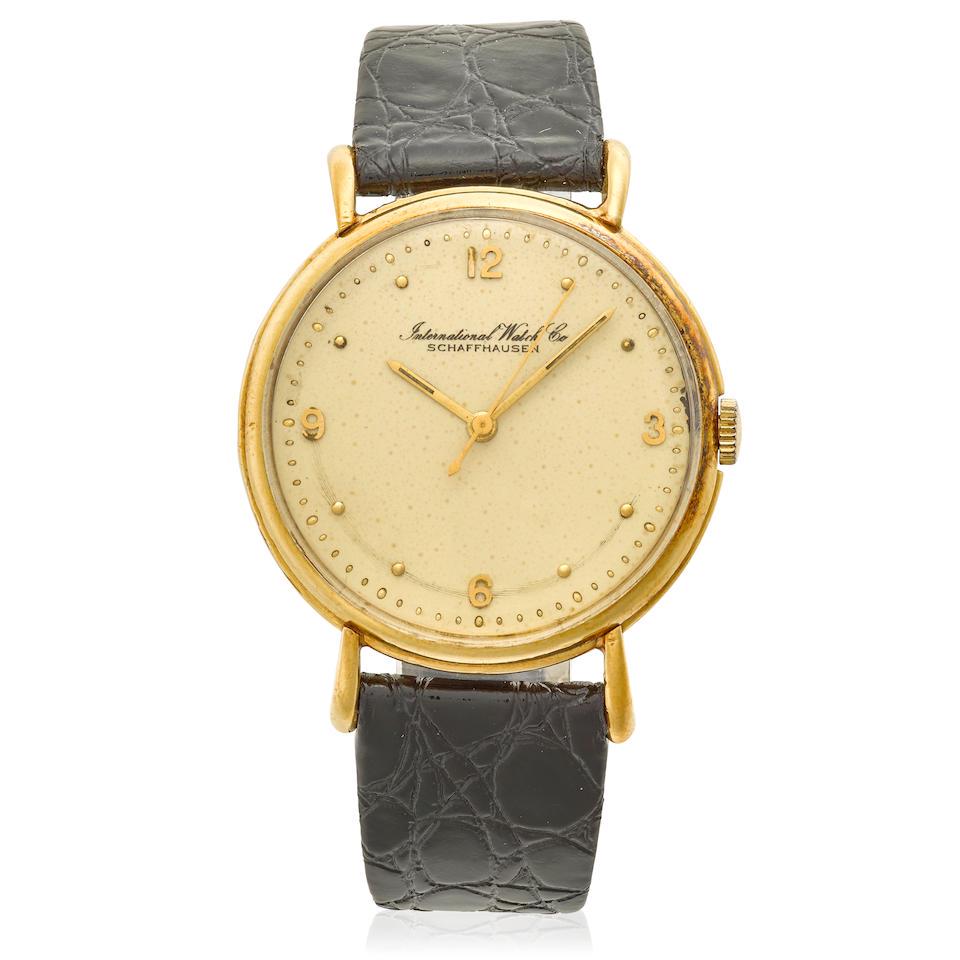 IWC. AN 18K GOLD MANUAL WIND WRISTWATCH (1 of 1)