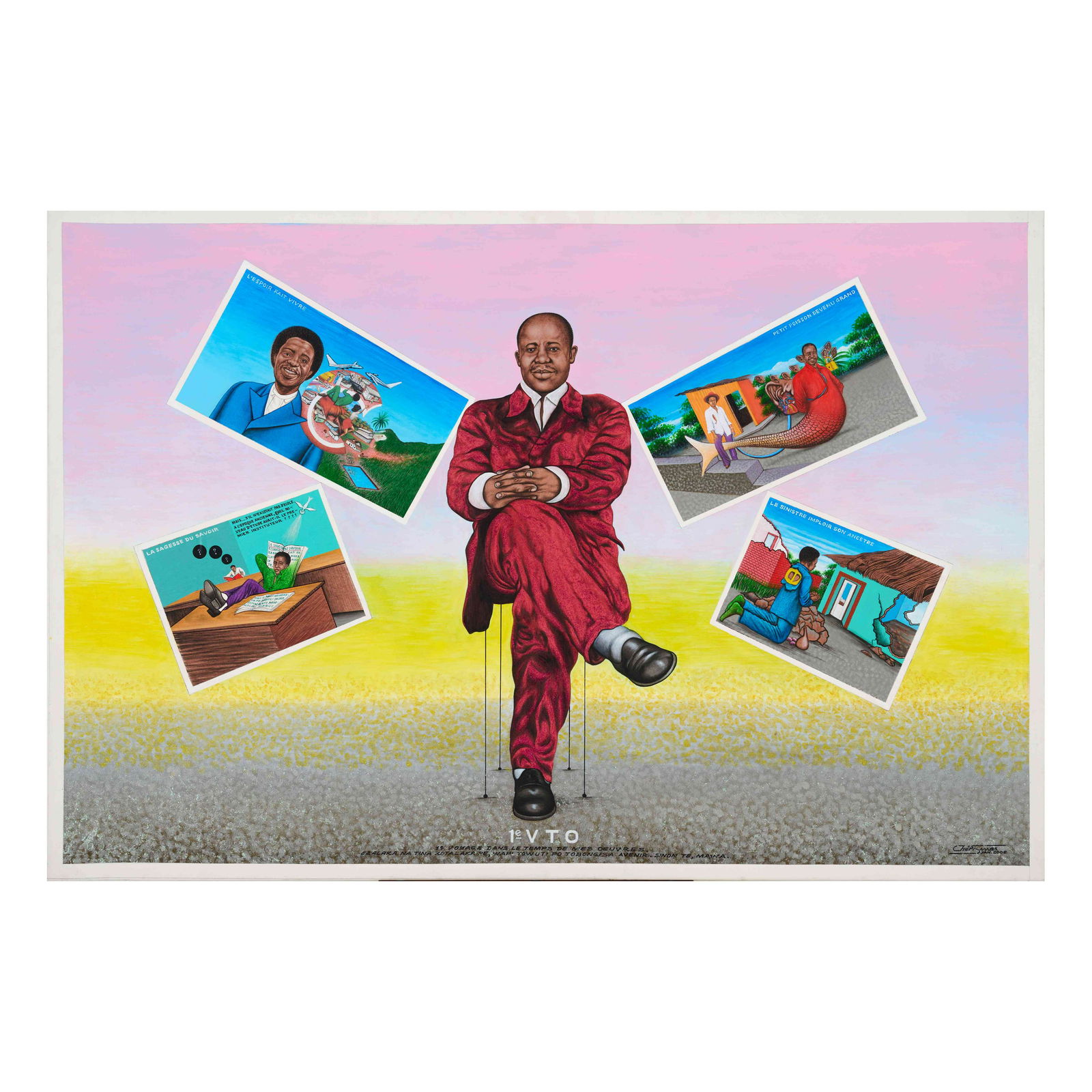 Chéri Samba (République Démocratique du Congo, né en 1956) 1e VTO: Chéri Samba (République Démocratique du Congo, né en 1956) 1e VTO 2006 signé et daté 'Chéri Samba 2006' en bas à droite; titré '1e VTO' et inscrit '1e voya