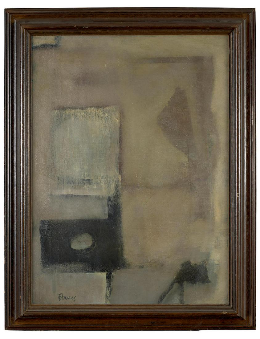 THEODOROS STAMOS (1922-1997) Fans 1951: THEODOROS STAMOS (1922-1997) Fans 1951 signed; signed again on the stretcher bar oil on canvas 22 by 16 in. 56 by 40.5 cm. Footnotes: Provenance Private Collection Acquired directly from the above by