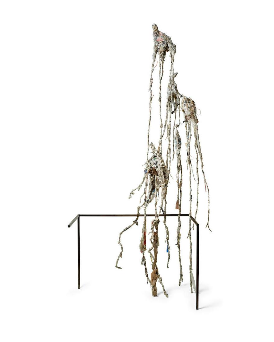 CHARLES LONG (B. 1958) Untitled 2007: CHARLES LONG (B. 1958) Untitled 2007 papier mache, plaster, stell, acrylic, river sediment and debris 138 by 71 by 34 in. 350.5 by 180.3 by 86.4 cm. This work was executed in 2007. Footnotes: Provenan