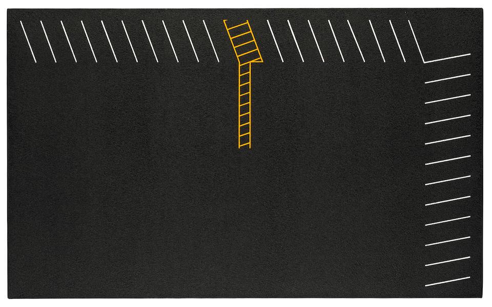 MICHAEL SCOTT (b. 1967) Untitled (McDonald's, Haddonfield, Berlin Road) 1998: Michael Scott (born 1967) Untitled (McDonald's, Haddonfield, Berlin Road) 1998 signed and dated '98 on the reverse acrylic on canvas 25 by 41 in. 63.5 by 104.1 cm. For further information on this lot