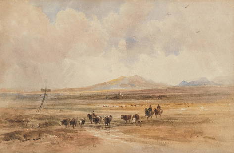 Peter De Wint, OWS (British, 1784-1849) Returning from market: Peter De Wint, OWS (British, 1784-1849)Returning from market watercolour 19 x 29.5cm (7 1/2 x 11 5/8in).Footnotes:ProvenanceWith Vicars Brothers, London, no.8935, ref.AA/250.