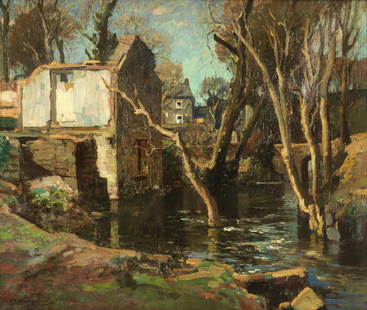 Samuel John Lamorna Birch, RA, RWS, RWA (British, 1869-1955) River landscape: Samuel John Lamorna Birch, RA, RWS, RWA (British, 1869-1955)River landscape signed 'S.J.Lamorna Birch.' (lower left) oil on canvas 52 x 61cm (20 1/2 x 24in).Footnotes:ProvenanceWith M. Newman Ltd., Lo