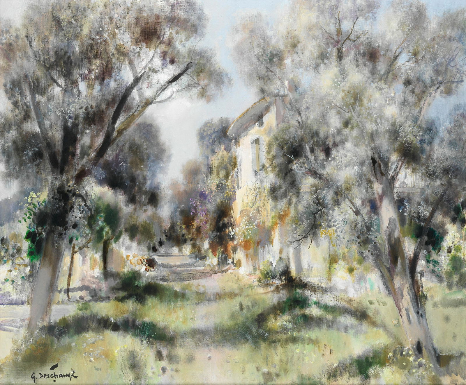 Gabriel Deschamps (French, 1919-2011) Le jardin de Renoir à Cagnes: Gabriel Deschamps (French, 1919-2011)Le jardin de Renoir à Cagnes signed 'G.Deschamps' (lower left)oil on canvas54 x 65.1cm (21 1/4 x 25 5/8in).This lot is subject to the following lot symbols: &